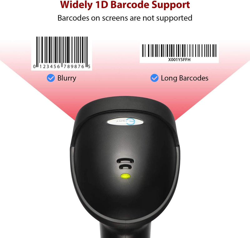 [AUSTRALIA] - Esky Barcode Scanner with Stand, Wired Handheld Bar Code Scanner with Adjustable Stand, Automatic 1D USB Laser Scanner Support Windows/Mac/Linux for Store, Supermarket, Warehouse, Library 1 Pack 