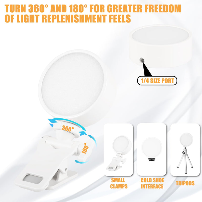 [AUSTRALIA] - Mini Ring Light for Phone, Starkik 60 LED Phone Light with Rechargeable and 3 Light Modes, Magnetic Back Selfie Light for iPhone and Laptop- Perfect for Selfie/Makeup/Video Conference/TikTok (White) 
