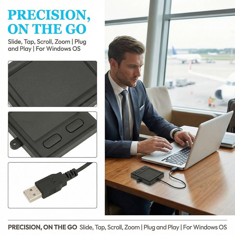 Wired USB Touchpad Mouse – High Sensitivity Multi-Touch Trackpad with Plug & Play, 2 Buttons, Portable for Home/Office/Travel