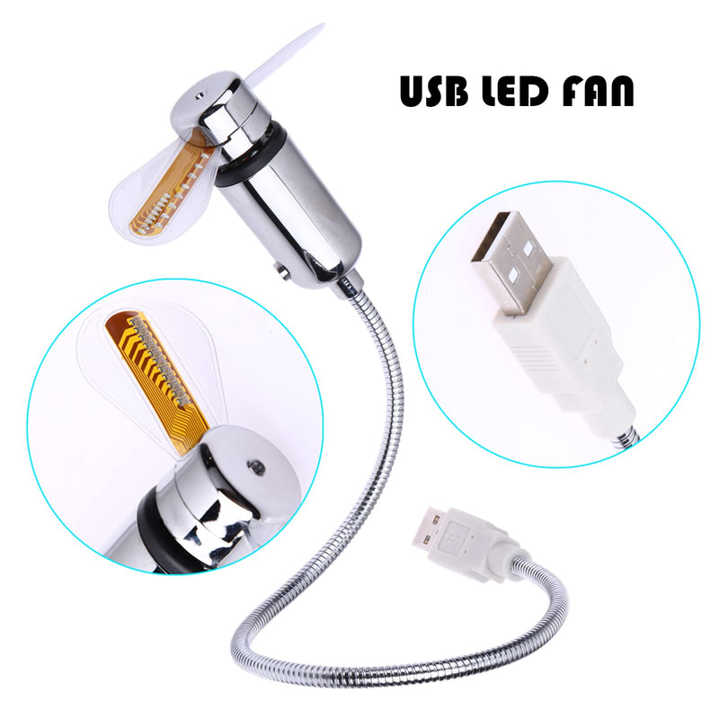 [New] USB LED Clock Fan with Temperature, SAYTAY Mobile USB Real Time Fan Fahrenheit and Celsius Display Portable Cooling Mini USB Quiet Gooseneck Fan for Office, Home & Travel (TC) TC