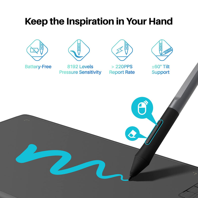 HUION H610X Drawing Tablet and Palm Rejection Artist Glove