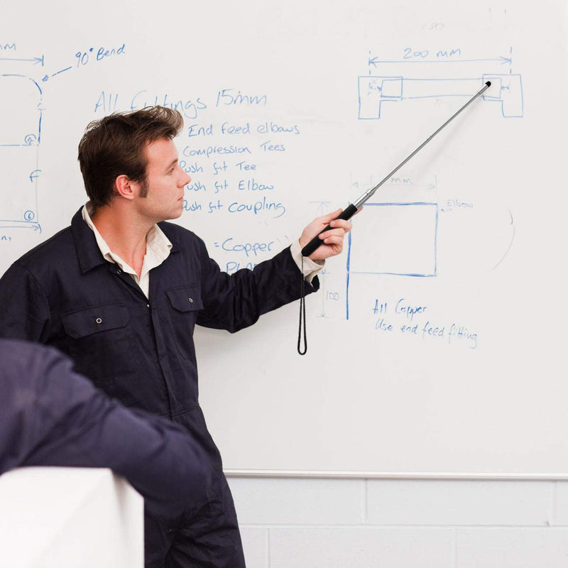 [AUSTRALIA] - Teachers Pointer Stick, Telescopic Teaching Pointer, Retractable Classroom Whiteboard Pointer Extendable for Teachers, Guides, Coach with A Lanyard & Felt Head, Extends to 39.4'' Black 