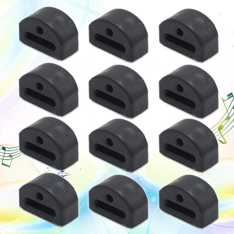 Pack of 12 Plastic Guitar String Ties Bridge Beads, 3 Hole Guitar String BridgeBeads, Guitar String Fasteners for Acoustic Classical Guitar Nylon String Guitar Ukulele(Black) black