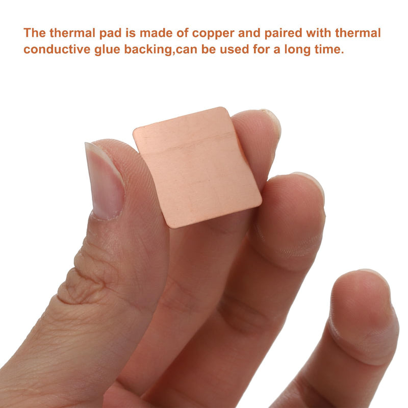 QUARKZMAN Heatsink Copper Pad Disc 20 mm x 20 mm 0.3 mm/0.5 mm/0.8 mm/1 mm/1.2 mm/1.5 mm Thermally Conductive Heatsink for Electronics Chip Cooling Set of 2