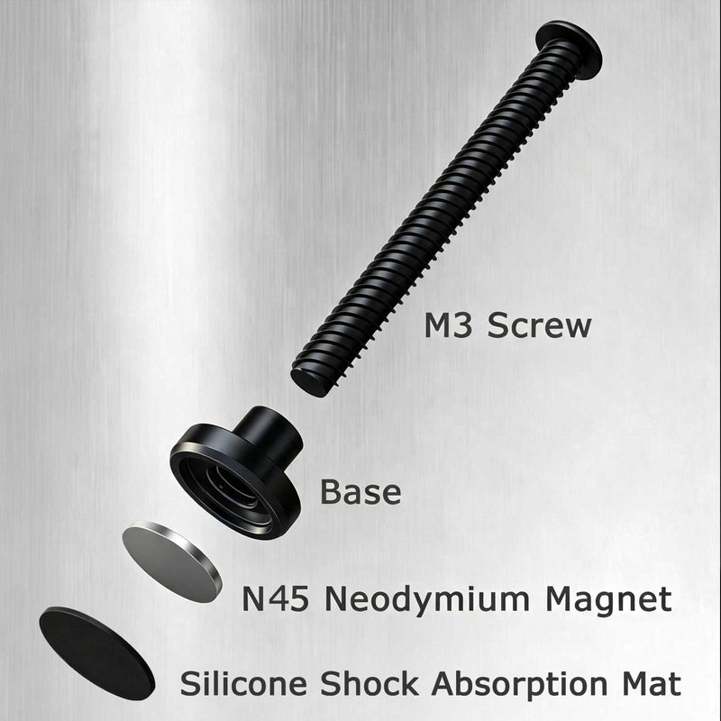 M3 N45 Magnetic Screws Set, DIY Mounting Kit for 25mm & Multi-Size Cooling Fans, Securely Fix Fans Inside & On Surfaces of Various Electronic Devices (Black-10 Pack) Black-10 pack