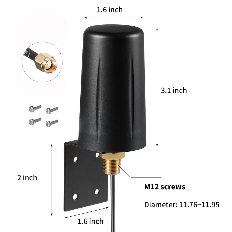 Outdoor 7dBi Dual Band 2.4GHz 5GHz 5.8GHz Long Range WiFi Booster Antenna for WiFi Router Hotspot Network Devices PC Security IP Camera Internet WiFi6 Desktop PC USB Adapter Card, Eifagur Wall Mount Antenna