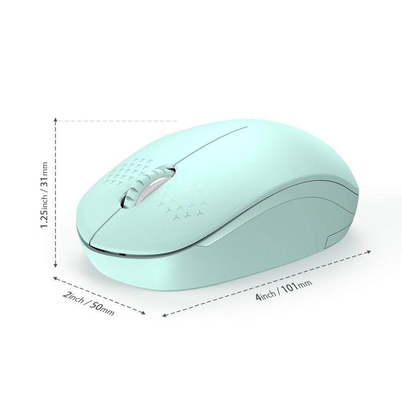 [AUSTRALIA] - seenda Wireless Mouse, 2.4G Noiseless Mouse with USB Receiver - Portable Computer Mice for PC, Tablet, Laptop with Windows System - Mint Green A Green 