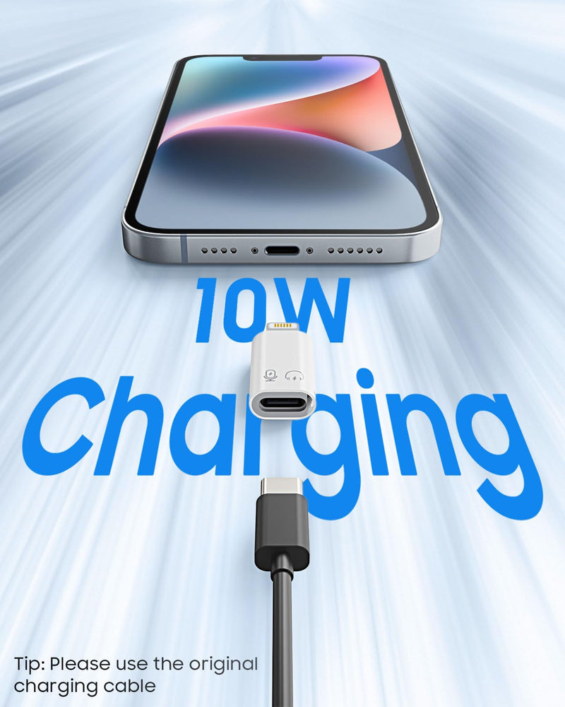 [AUSTRALIA] - MoKo USB C Female to Lightning Male Adapter, Lightning Male to USB-A Female OTG Adapter Connector for iPhone 14/13/12/11 Pro Max/iPad/iPod/AirPods, Support 10W Fast Charging/Data Transfer/Audio White 