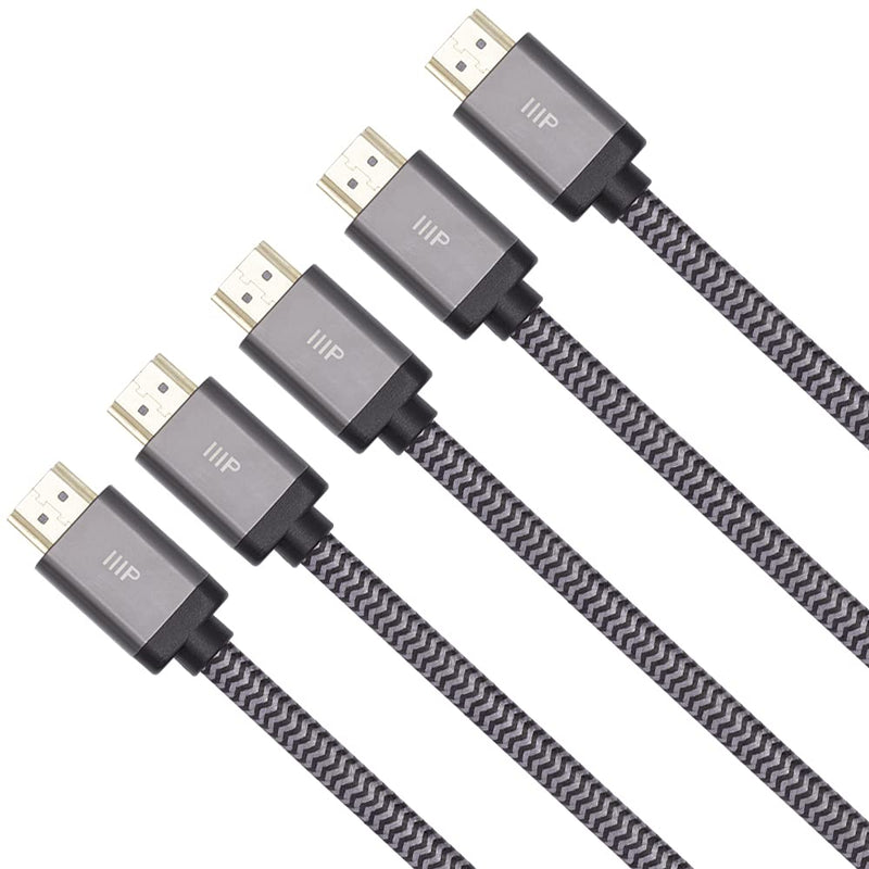 Monoprice 8K HDMI 2.1 Cable Bundle - 8K@60Hz, 48Gbps, Dynamic HDR, eARC, Gaming Consoles Compatible, 3-Pack 6 Feet & 10 Feet 3 Pack Cable + HDMI 2.1 Cable 10 Ft