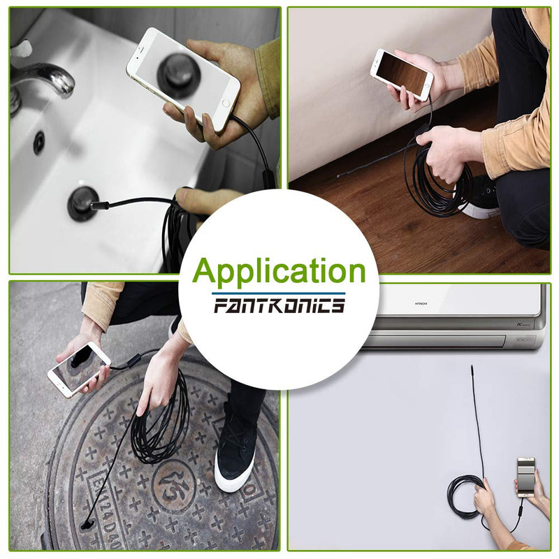 [AUSTRALIA] - USB Snake Inspection Camera, FANTRONICS Scope Camera with 8 LED Lights IP67 Waterproof Semi-Rigid Snake Cord USB C Borescope for iPhone, iPad and Android Phone (16.4ft) 