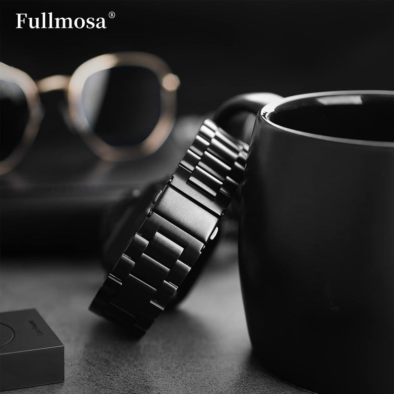 Fullmosa Compatible Stainless Steel Apple Watch Band 38mm/40mm/41mm Black with Case & Compatible Mesh Apple Watch Band 38mm/40mm/41mm with Case,Silver