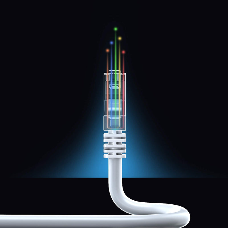 Maximm Cat6 Ethernet Cable 5 Ft, 10 Gbps 550 MHz, Snagless RJ45, White, 20 Pack 5 Feet