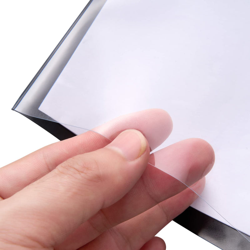 12 Pieces Black Flip Folio Marching Band Music Files Holder Flip Folder Pages Sheet 7.3 x 6.3 Inches PVC Waterproof Window Pages Musical Flip Folder with 2 Holes for Music Files 12