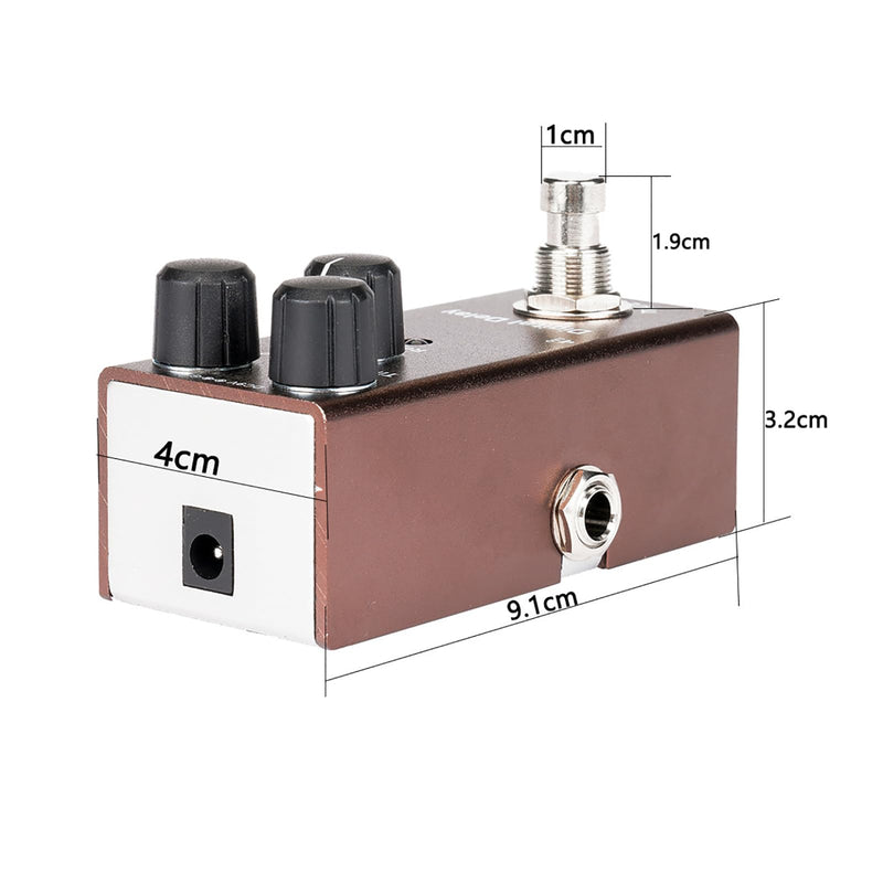 Digital Delay Electric Guitar Effects Pedal - Mini Size, True Bypass, Noise Reduction, Aluminum Alloy, 9V DC Power, 20ms-600ms Delay