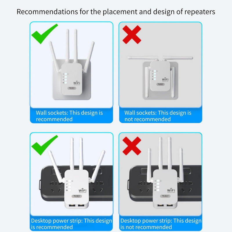 [AUSTRALIA] - WiFi Extender Signal Booster for Home - 2026 Upgraded (6 Directional Antennas) New Generation Internet Extender Wifi Booster Signal Range Amplifier, WiFi Repeater with Ethernet Port, for 99% of Device White (H) 