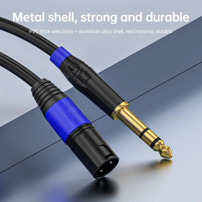 [AUSTRALIA] - 1/4" TRS to XLR 2M Pro Balanced Interconnect Cable,XLR Male to 1/4 Inch (6.35mm) Stereo Balanced Microphone Stereo Audio Converter AdapterCable 2Pack- 6.6ft XLR Male to 6.35mm-2Pack 