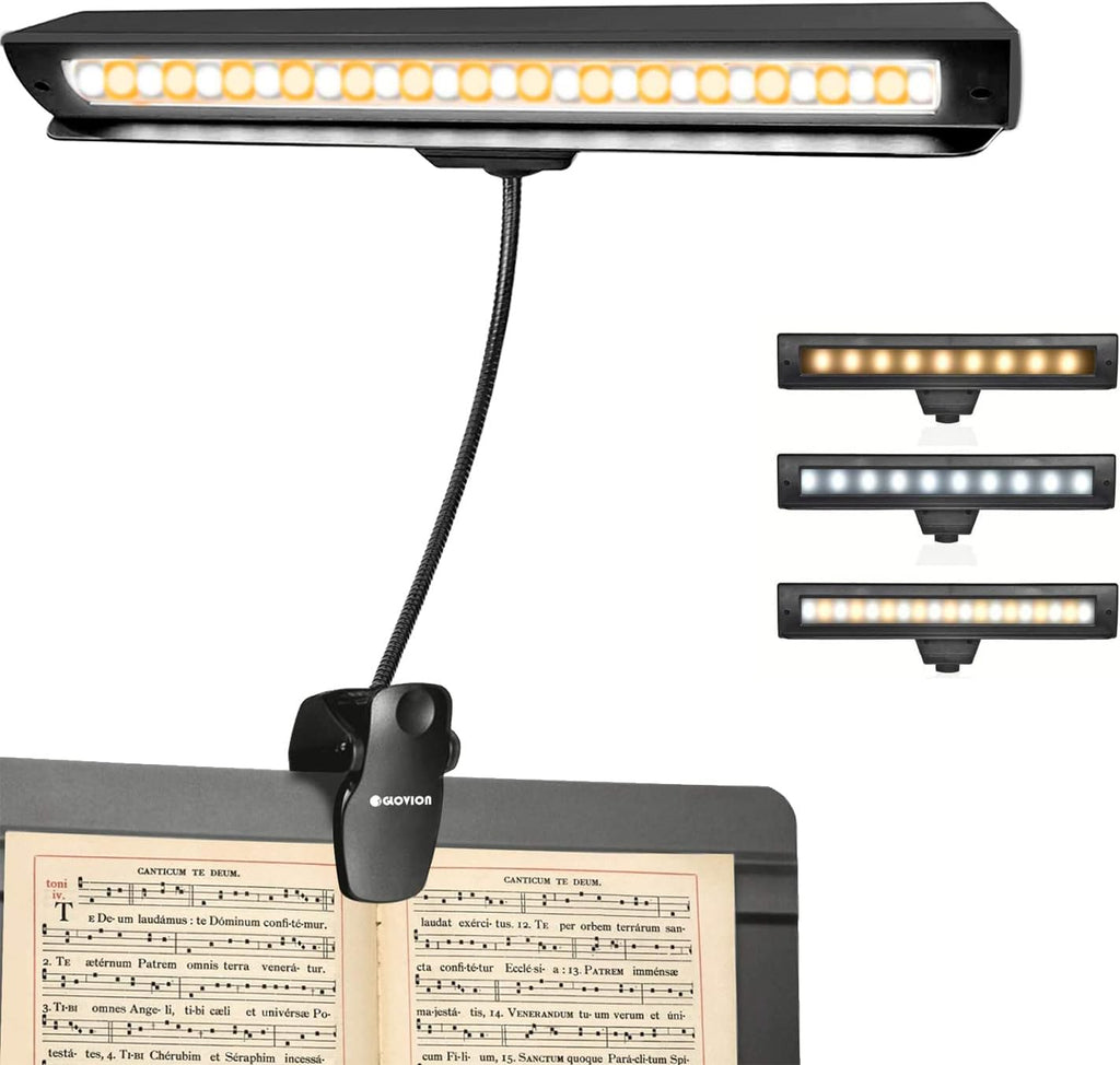 Extra Wide Clip-On Music Stand Orchestra Light- 18 LED Rechargeable USB Piano, Desk, Reading Lamp