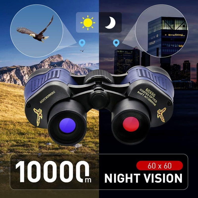 60x60 Compact Binoculars for Adult with Low Light Vision,BAK4 Prism FMC Lens HD Professional Waterproof,High Powered Easy Focus,for Bird Watching,Hunting,Traveling,Sightseeing