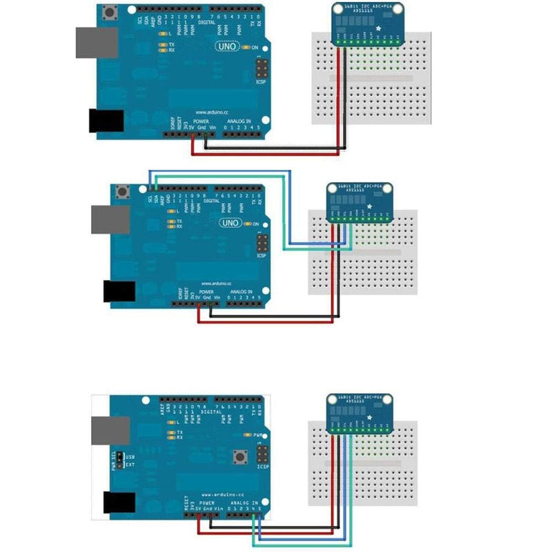 2PCS ADS1115 Analog-to-Digital Converter 16 Bit 4 Channel I2C IIC Module Converter with Programmable Gain Amplifier Converter Development for Arduino for Raspberry Pi DIY