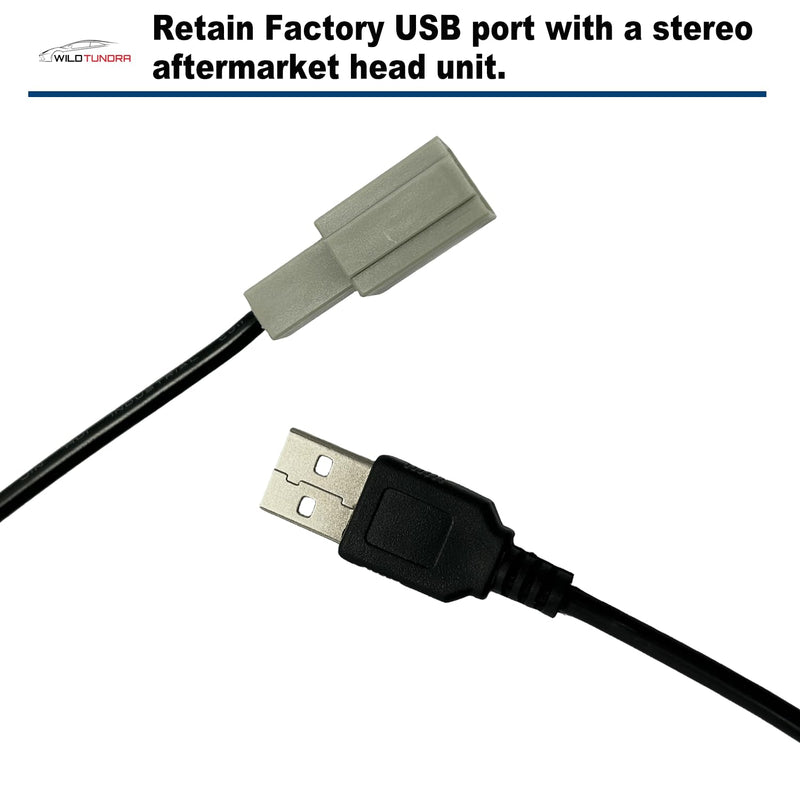 Car Radio Stereo OEM USB Port Retention Cable for Toyota 2012-2018,Lexus 2013-2015,Subaru 2013-2016,Honda 2015-2019, Radio Stereo Retain OE Factory USB Port Retention Harness Wiring Cable Adapter Toyota, with USB
