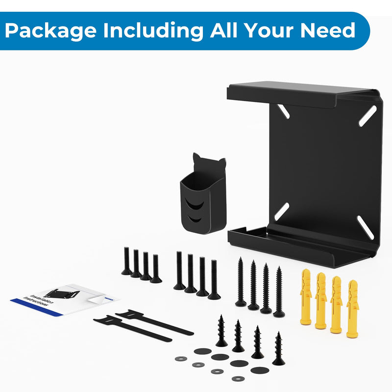 Metal Mini PC VESA Mount for Beelink SER5 Pro, EQi12, SER5 MAX, SER8, SER9 Pro, SER9, SER8 Pro, SER6, EQR6, EQR5, SEi13 Pro, SEi14, Vesa/Wall/Under Desk, Mount for Beelink, with Holder, Black
