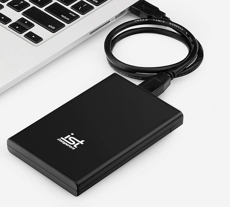 ist computers 1TB External Hard Drive, USB 3.0, Ultra Slim Portable HDD Storage for PC & Mac Laptop, Desktop, PS4, PS5, Xbox One External Storage, Plug and Play Backup Drive, Home, Business, Black 1TB HDD