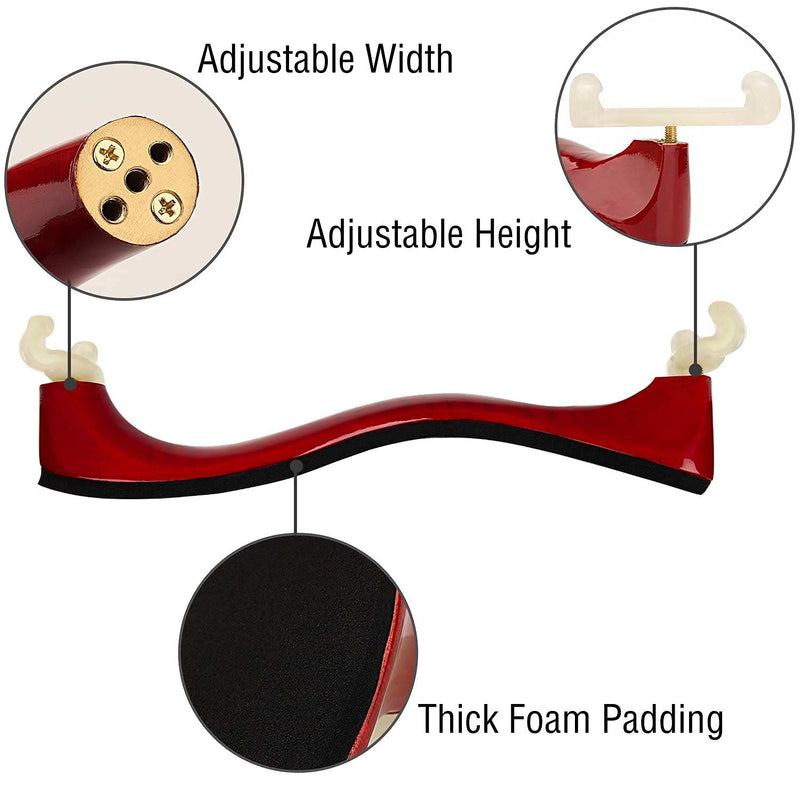 LMS Violin Shoulder Rest for 3/4 Size 4/4 Size, Adjustable Shoulder Rest for Violin, with Height Adjustable Feet Comfortable Foam Pad for Kids Adults (3/4-4/4) 3/4-4/4