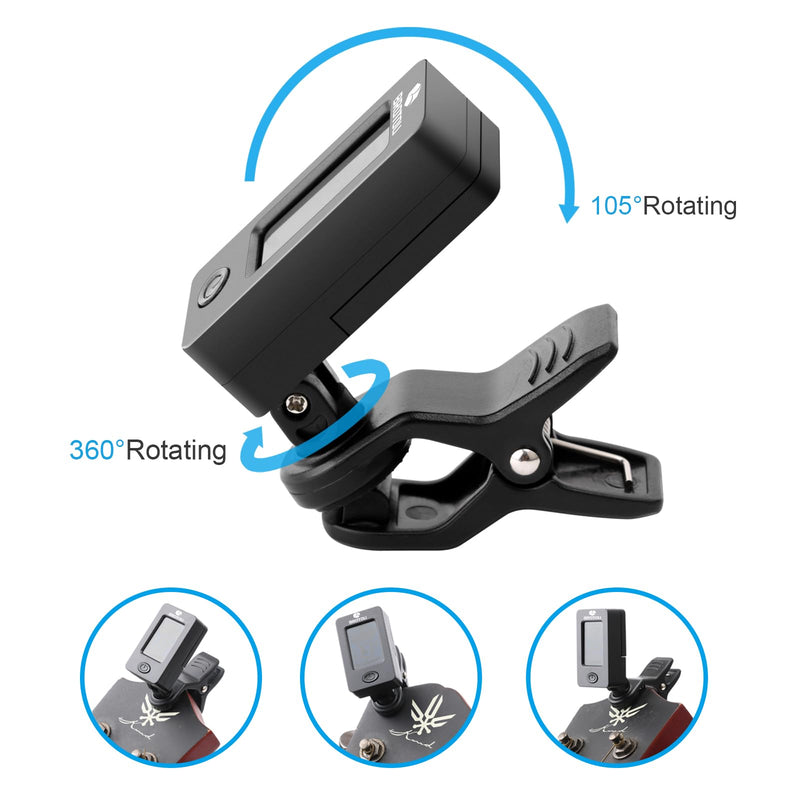 BROTOU Guitar Tuner Clip On with Guitar Capo for Guitar, Bass, Violin, Ukulele, Digital Electronic Tuner Acoustic Guitar Accessories with LCD Display (8PCS JT-01) 8PCS JT-01
