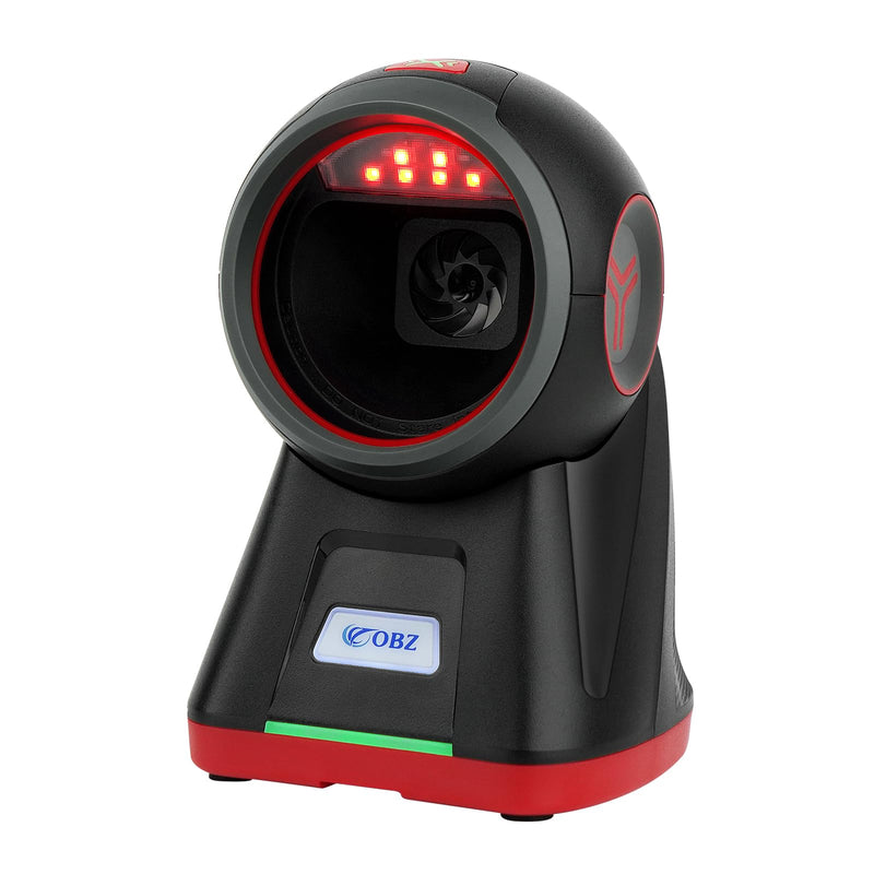 [AUSTRALIA] - OBZ 2D Handsfree Barcode Scanner,Omnidirectional QR Code Reader,Wired USB Scanners for Computers,Automatic Sensing Desktop Scanner for Windows Mac Linux,Drop-Resistant for Retail Store POS Hands-Free Scanner 
