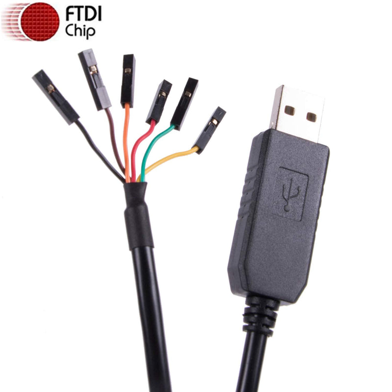 USB to TTL UART Serial 5V 3.3V Adapter Converter Cable 4 Pin 0.1 inch Pitch Female Socket TTL-232r-RPI Debug Cable with FTDI Chip for Windows 10 8 7 XP Vista Android Mac OS … (Logic 3.3v Level) Logic 3.3v Level
