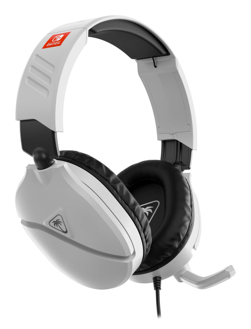Turtle Beach Recon 70 Wired Gaming Headset - Licensed for Nintendo Switch 2, Nintendo Switch/Lite/OLED, Flip-to-Mute Mic, Adjustable, Lightweight headphones, On-Ear Controls, 40mm Drivers, Black/White White - Nintendo Switch