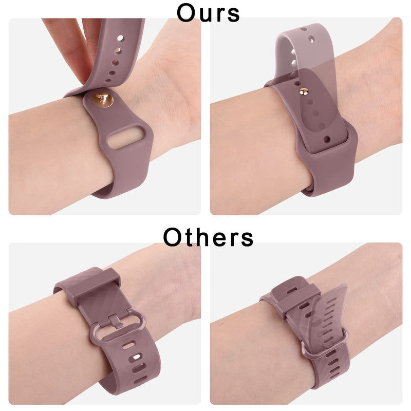 Vancle Silicone Bands Compatible with fitbit versa 2 watch bands women men, Soft Breathable Sport Replacement Wristbands for Fitbit Versa 2 / Fitbit Versa/Versa Lite/Versa SE Smoke Purple