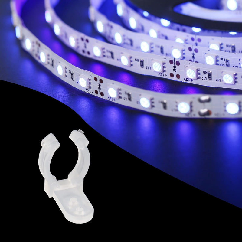 100Pcs 1/2 Inch LED Rope Light Clips Holder Cable Clips with Screws for Hanging Christmas Light String Lights Outdoor Wedding Patio LED Light Wall Mount 1/2 Inch(12mm) Transparent