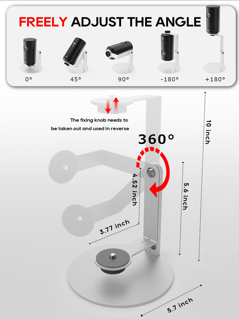 Projector Stand for Nebula Capsule Series & XGIMI Halo+(New) Works with Capsule 3/Air/Pro, Mini Projectors | Ceiling & Wall Projection, Height Adjustable, 360° Rotation | 1/4-Inch Screw(A-White) X-White