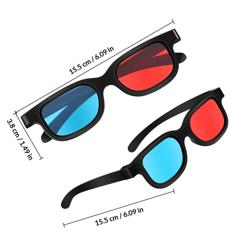 10Pcs 3D Glasses Red Blue Lenses Universal Movie Dimensional Video Frame Compatible with Tvs Computer Monitors Projectors Home Theater Movie Viewing