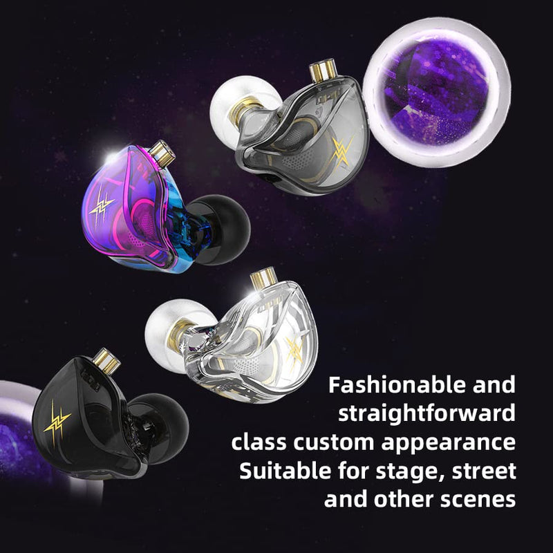 KASOTT QKZ ZXT in Ear Monitor Headphones, Wired Earphones Stereo Bass, HiFi Wired Earbuds, Dynamic Dual Driver Gaming Earbuds with Detachable Cable for Musicians, Singer (Black) Black