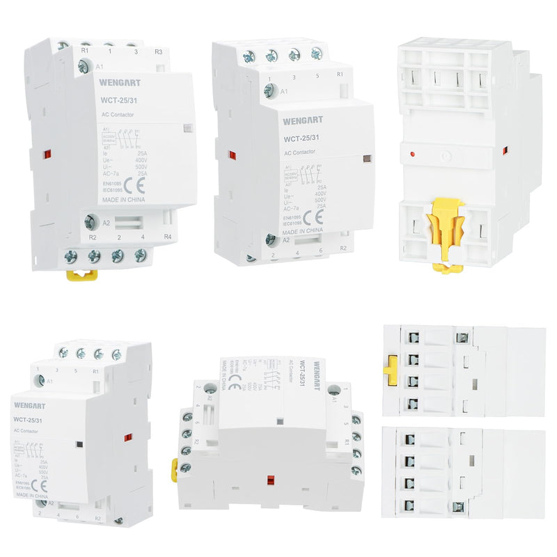 Wengart Household Contactor WCT-25, 3NO1NC, AC230V 25A, Precise Control, High Efficiency and Energy Saving Improve the Efficiency of the Electrical System