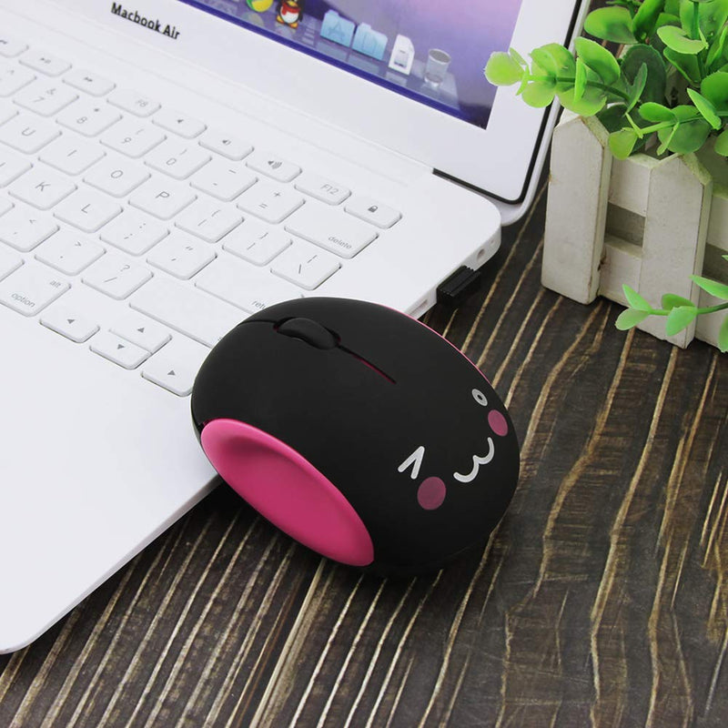 3C Light 2.4GHz Wireless Mouse Cute Small Silent Mouse Portable Mini Rechargeable Optical Mice Cartoon Computer Mouse 3 Buttons Cordless Mouse for Laptop Desktop PC Notebook (Red) Red