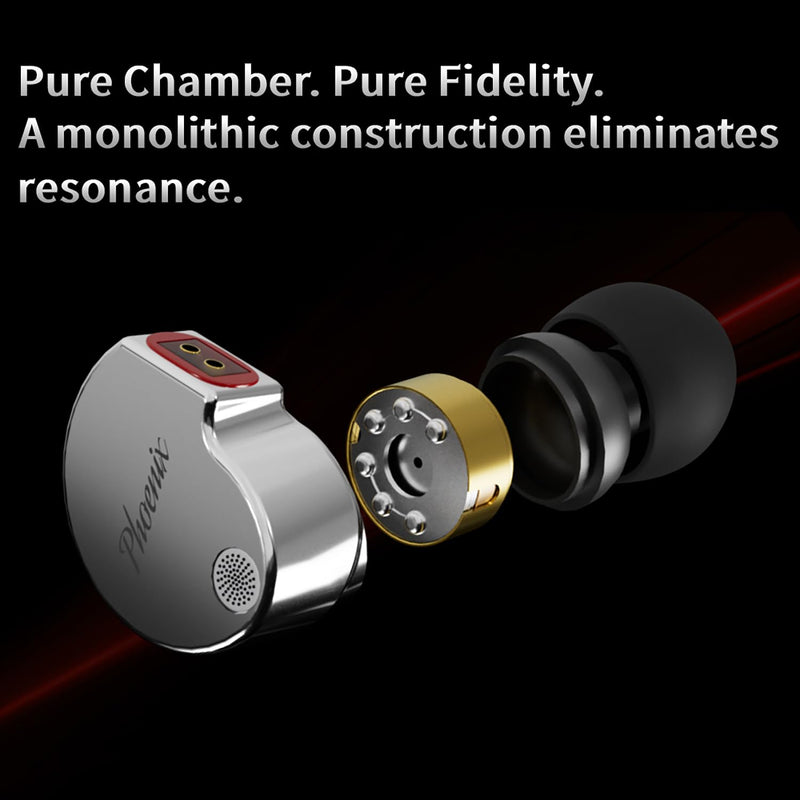 CCA Phoenix in-Ear Monitor Headphones, Dual-Magnet Dynamic Driver IEM with HiFi Clear Sound & Deep Bass, Full-Metal Professional Gaming Earbuds for Musicians, Singers, and Audiophiles(3.5mm Plug) Without Mic,3.5mm Silver