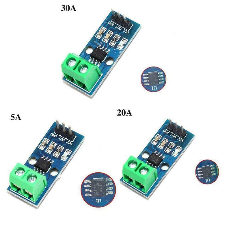 [AUSTRALIA] - ACS712 Current Sensor ACS712ELCTR 5A/20A/30A for Arduino Raspberry Pi Current Sensor Analogue Output (5A) Pack of 2 