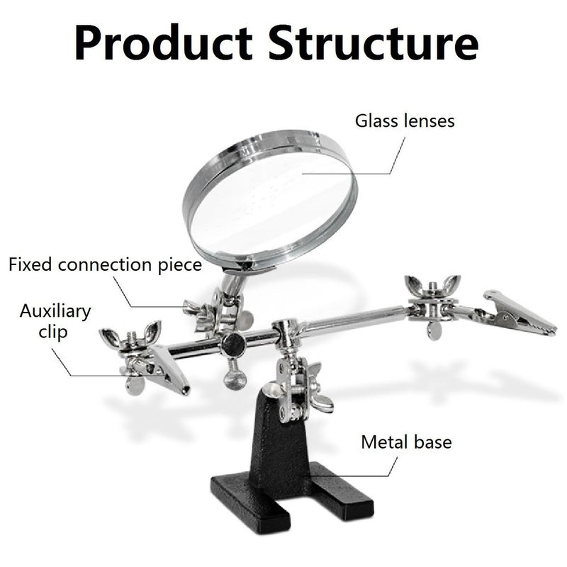 Soldering Holder with Magnifying Glass, Soldering PCB Holder Tool, Third Hand Soldering, Third Hand Soldering Station with Magnifying Glass, Electronic Repair Tool, Model Making Accessories, Soldering