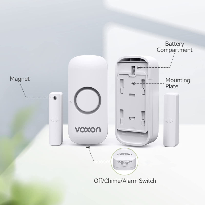 Door Window Alarm for Kids Safety VOXON Wireless Door Alarm for Home Security Personal Security Window Alarms Sensor Burglar Door Alarm for Home, Cars, Sheds, Caravans DIY Kit Pack of 4 4PCS