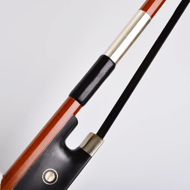 Brazilwood Ebony Violin Bow 3/4 with Natural Horsehair (Black Horse Hair Violin Bow 3/4) Black Horse Hair Violin Bow 3/4