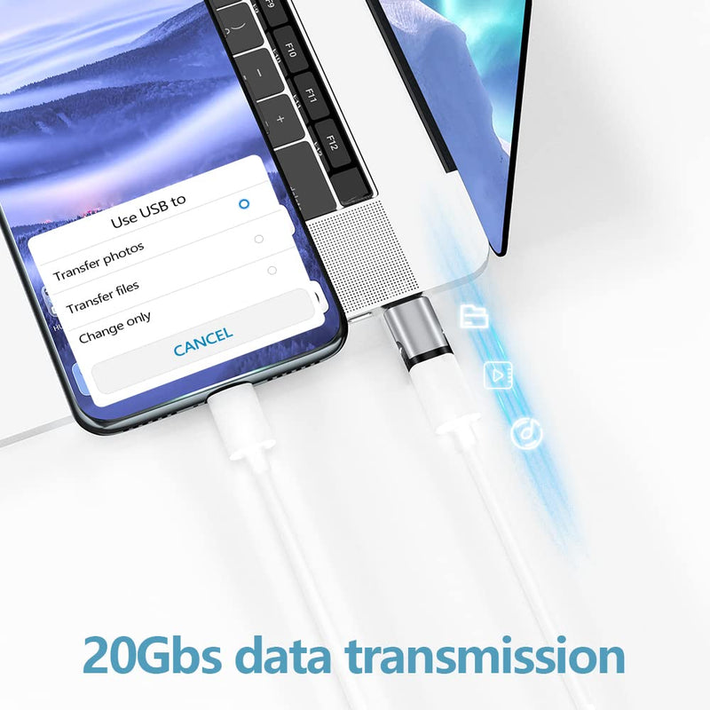 Magnetic USB C Adapter 24 Pin Mini Magnetic USB C Adapter Straight Male to Female Connector 100W PD Fast Charge 20Gbs Data Transfer USB3.1