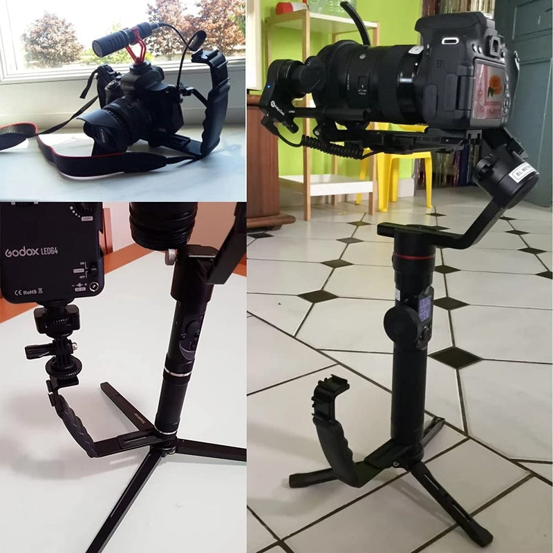 [AUSTRALIA] - L-Shape Flash Bracket with Dual Flash Cold Shoe Mount  Tripod Screw Versatile for Camcorder Microphone DSLR Canon/Nikon/Sony/Yongnuo/Flash Stand 