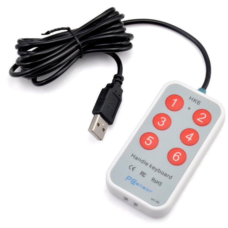 iKKEGOL 2 Meter /6.6Feet USB Durable Handle Mini Button 6 Keys User-Defined Keyboard for Game Laptop