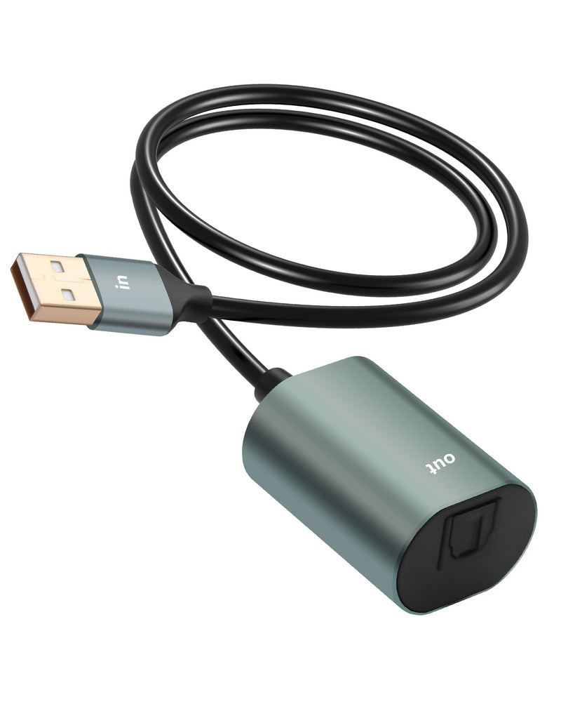 [AUSTRALIA] - CERRXIAN USB A to Toslink Optical Audio Adapter, Male USB A 2.0 Input to Female SPDIF Output Fiber Optic Converter for Laptop Computer PC - 7.87inch 