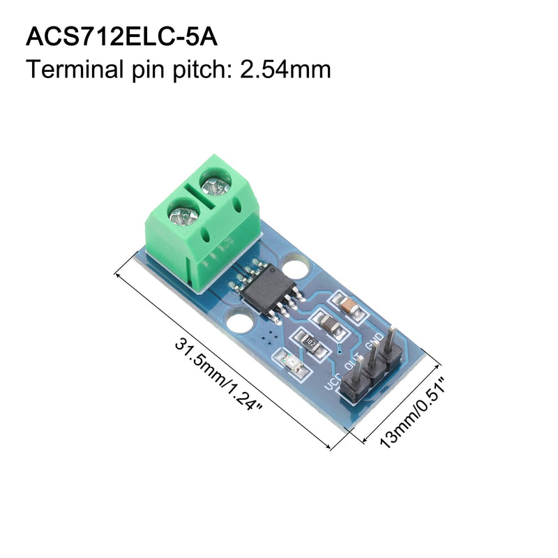 QUARKZMAN 3pcs ACS712 Current Sensor Module 5A Range Hall Effect Current Sensor Current Measurement AC/DC for Current Detection