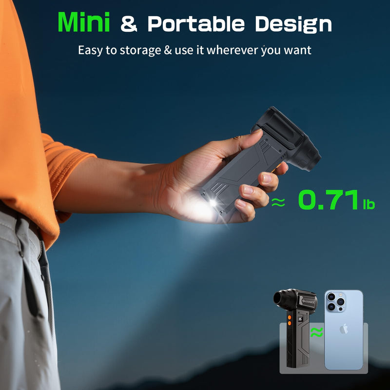 [AUSTRALIA] - Compressed Air Duster with Flashlight,180000RPM Electric Air Duster,4-Gear with Display High-Speed Electric Duster with Multi-Purpose Nozzles for Computer, Keyboard, Outdoor, House and Car 
