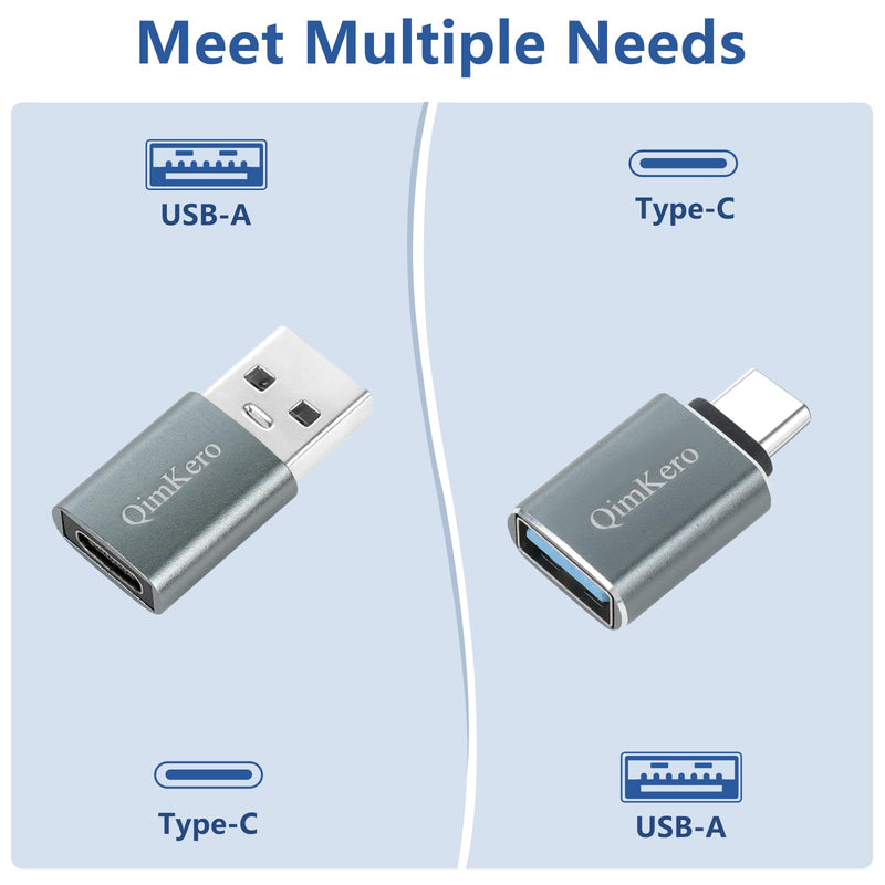 (4-Pack) 2 * Type C Female to A Male Charger Converter & 2 * USB C Male to USB Female OTG Adapter, for iPhone 12, 13, 14, 15, Apple, AirPods, iPad, MacBook, Samsung Galaxy S23, S22,MacBookPro